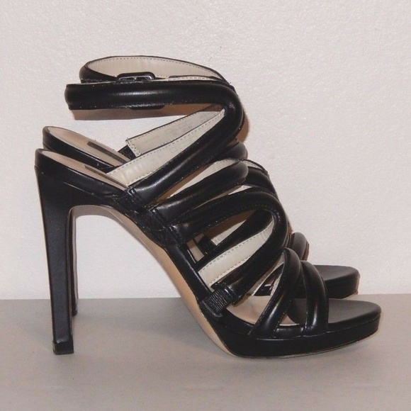 Zara Heels Basic Collection 6 Black Strappy High Heels Sandals Shoes Beautiful!! - Picture 4 of 8